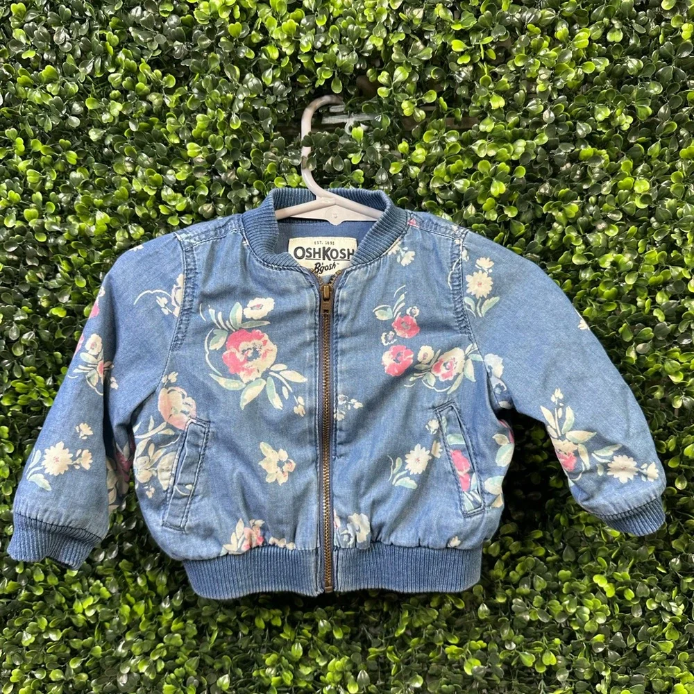 OshKosh B'gosh Blue Jean‎ Jacket with Floral Design